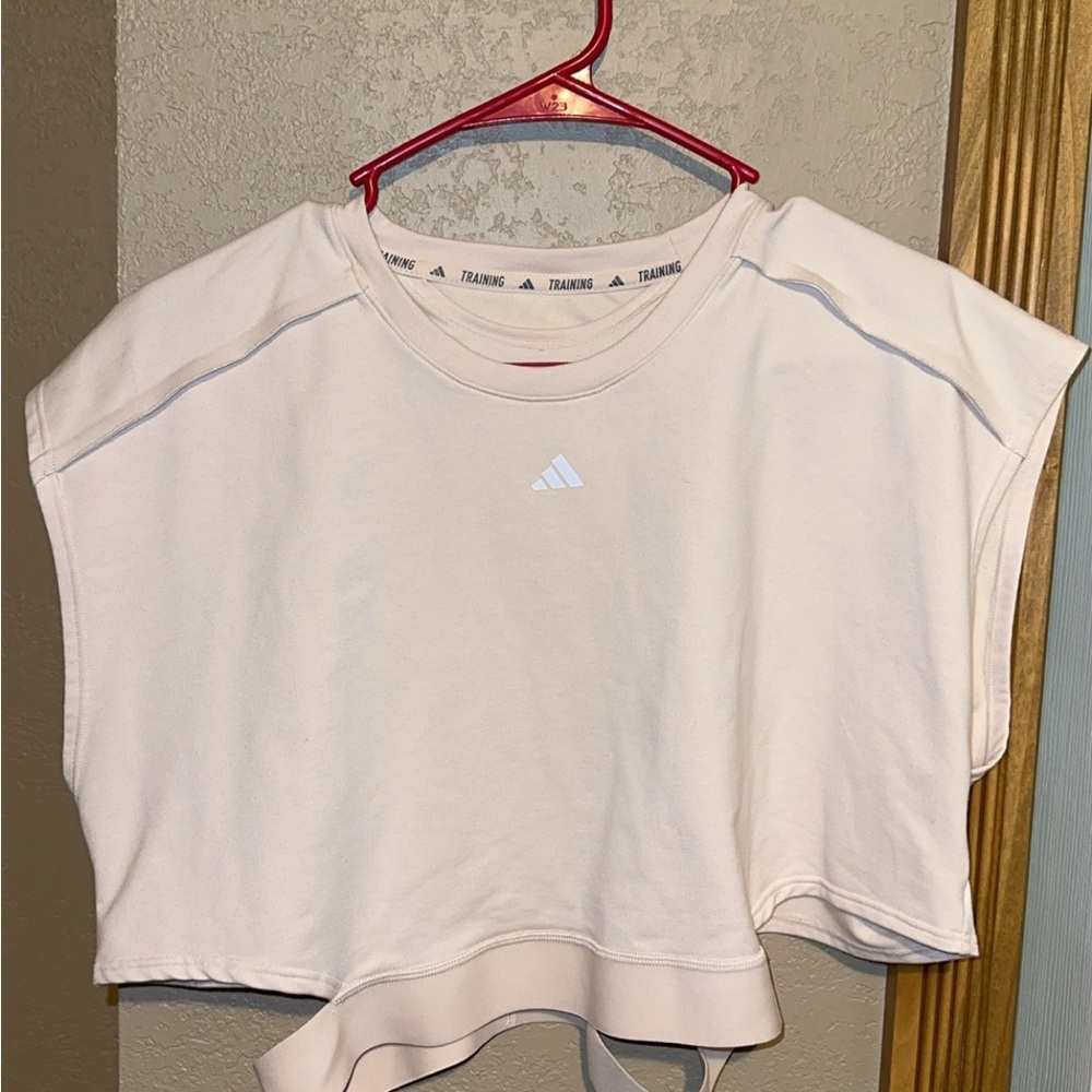 Adidas Women's Cream Cropped Top